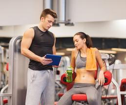 personal trainer and client