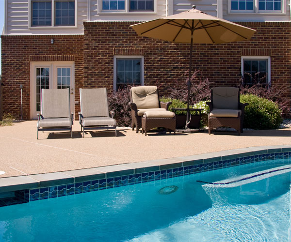 pool in a backyard