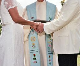 officiant marrying couple