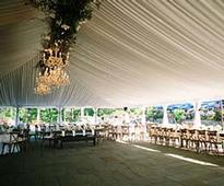 tables, chairs, lighting, decor for tent rental