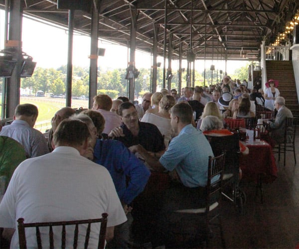 people dining at saratoga race course