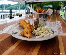 fish and chips at the lake local
