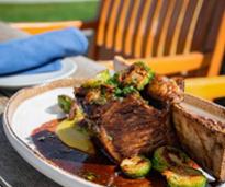 steak with brussels sprouts