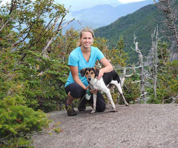 woman with her dog