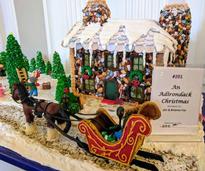 Adirondack gingerbread house on display
