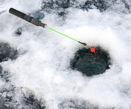 an ice fishing spot
