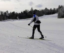 person cross-country skiing