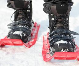 red snowshoes