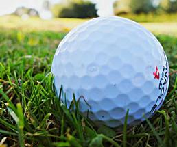 close up of a golf ball
