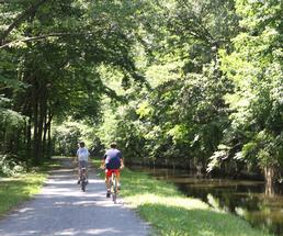 bikers on the feeder canal trail