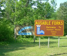 ausable forks sign