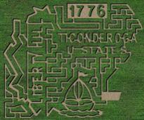 fort ticonderoga corn maze, aerial view