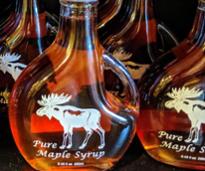 maple syrup bottles with moose on them