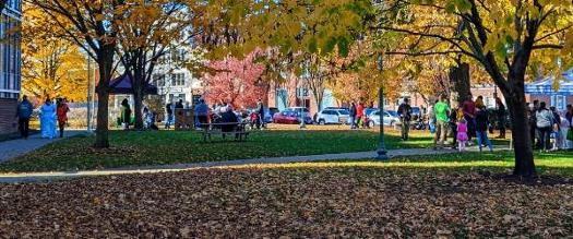 halloween festival in glens falls with fall foliage