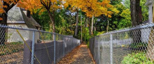 pathway to park in the fall