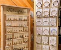 earrings and other jewelry on display