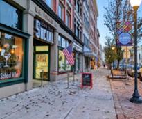 downtown glens falls street in october
