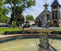 fountain in park in hudson falls
