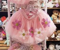 little girl's pink skirt with flowers in store