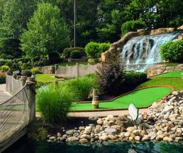 waterfall on mini golf course