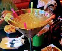 a giant margarita with sparklers