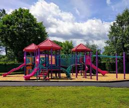 Colorful playground at West End Park in Queensbury NY