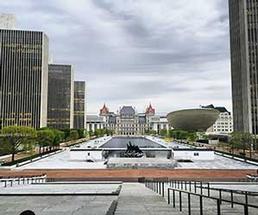 Looking on Empire State Plaza in Albany NY