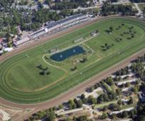 an aerial view of saratoga race course