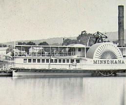 old photo of the first Minne Ha Ha steamboat