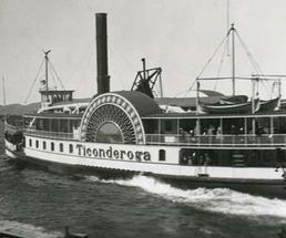 old photo of the original Ticonderoga steamboat