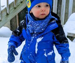 toddler in snow