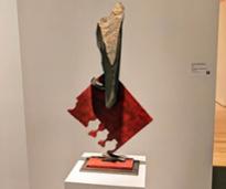 abstract sculpture on display in museum