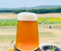glass of beer outside