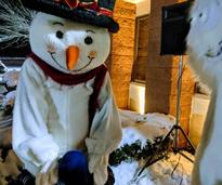 man in snowman costume