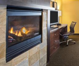 fireplace in hotel