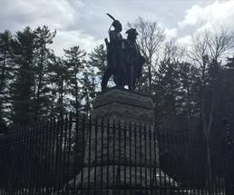 statue in lake george battlefield park