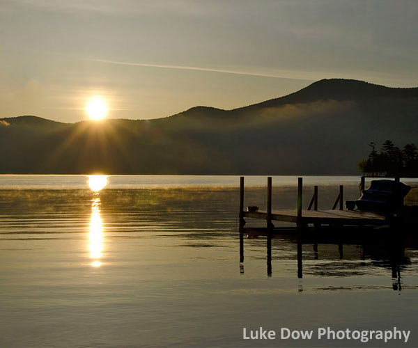 sunrise over lake george