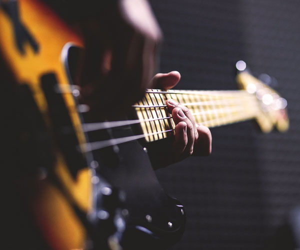 close up of a guitar