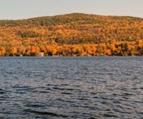 peak fall foliage over lake george