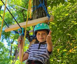 Boy on Ropes Course