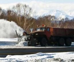 snow plow on the road