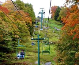 scenic chair lift ride in the fall