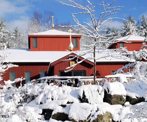snow covered building