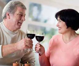 man and woman with wine