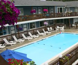 pool by a motel