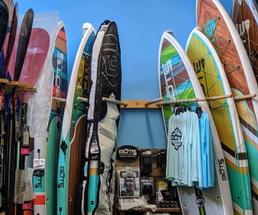 paddleboards in shop