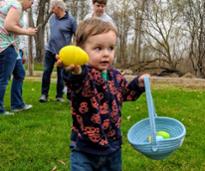 toddler does easter egg hunt