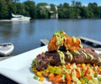 patio dining by the water
