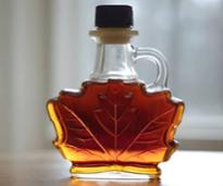 maple syrup bottle shaped like a leaf