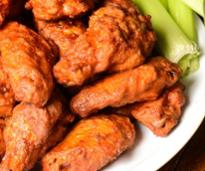 chicken wings and celery sticks